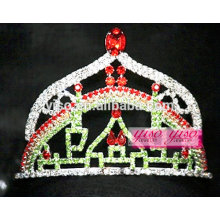 Acessórios de jóias de cabelo de cristal pequena tiara de castelo arco íris